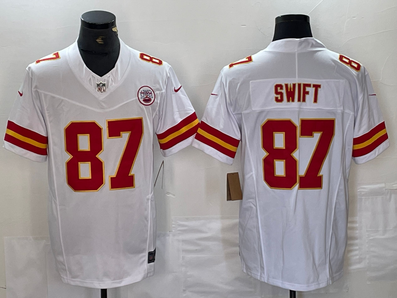 Men's Kansas City Chiefs Taylor Swift #87 White Jersey